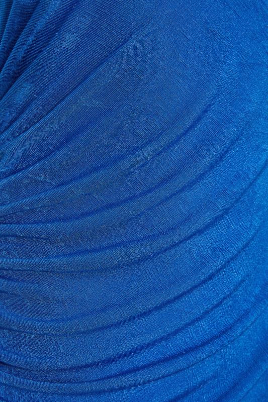 Petite Cobalt Blue Ruched One Shoulder Maxi Dress | PixieGirl 4