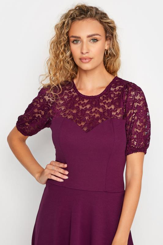LTS Tall Purple Lace Midi Dress 4
