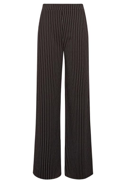 LTS Tall Women's Black Pinstripe Stretch Wide Leg Trousers | Long Tall Sally 4