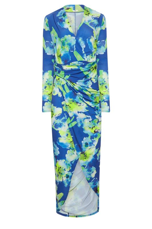 LTS Tall Women's Blue Floral Wrap Maxi Dress | Long Tall Sally 6