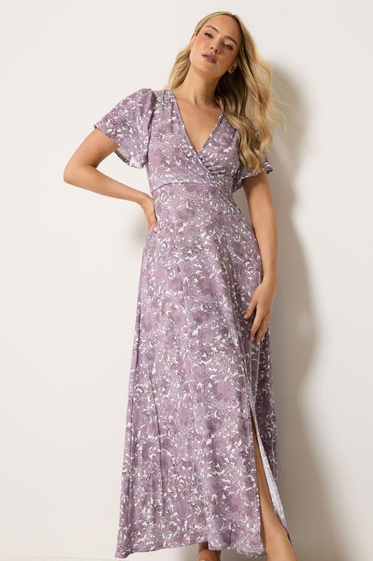 LTS Tall Women's Pink Floral Wrap Maxi Dress | Long Tall Sally 1