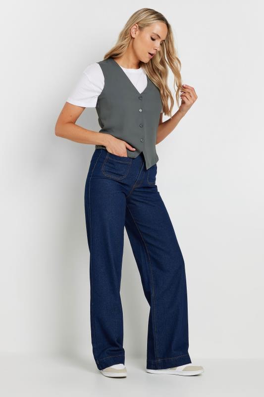 LTS Tall Grey Sleeveless Waistcoat Top | Long Tall Sally 2