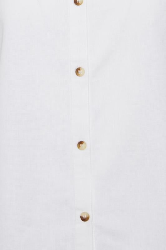 Petite White Linen Blend Sleeveless Shirt | PixieGirl 6
