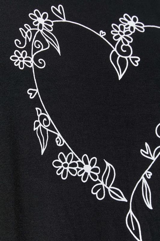 Black Heart Print T-Shirt 5