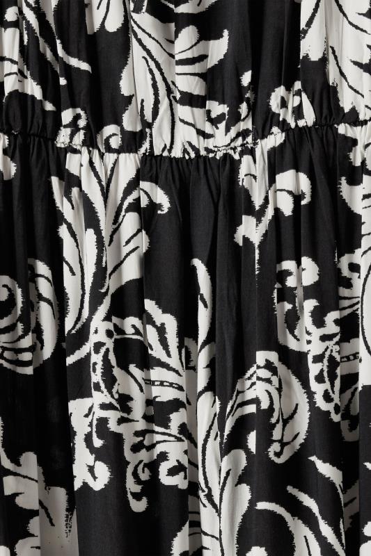 EVANS Plus Size Black Abstract Print Tiered Midi Dress | Evans  8