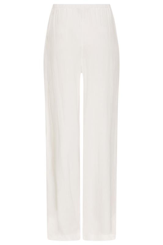 LTS Tall White Linen Blend Wide Leg Trousers_BK.jpg
