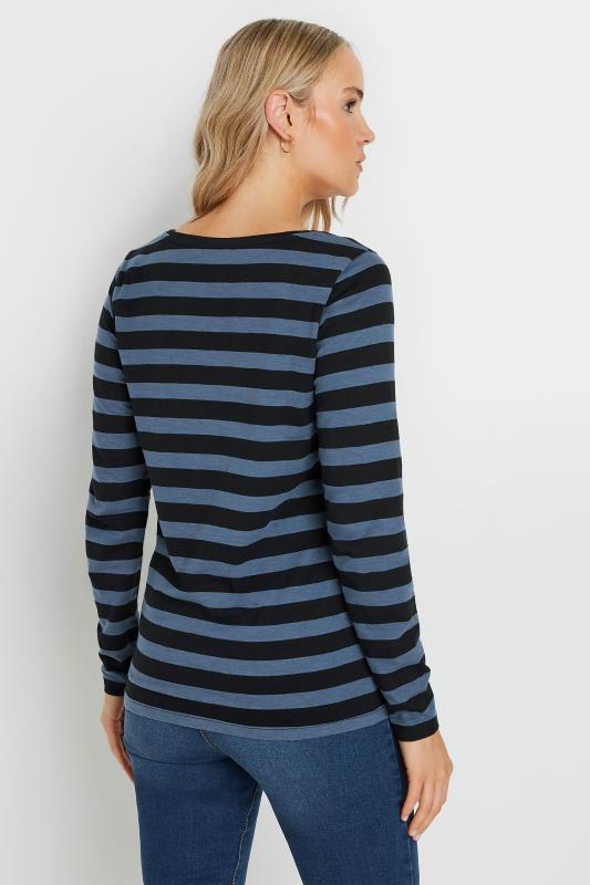 LTS Tall Black and Blue Long Sleeve T-Shirt Top | Long Tall Sally  3