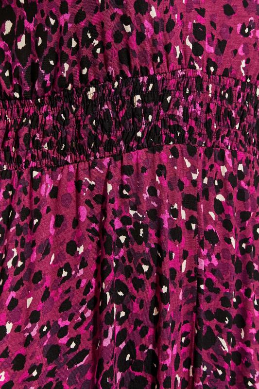 YOURS LONDON Plus Size Pink Animal Print Shirred Waist Dress | Yours Clothing 5