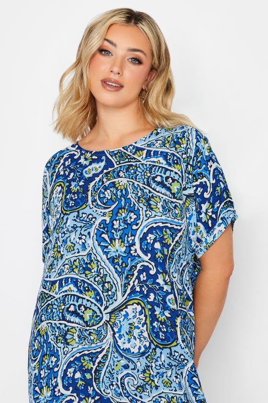 YOURS Plus Size Blue Paisley Print Tunic Dress | Yours Clothing 4