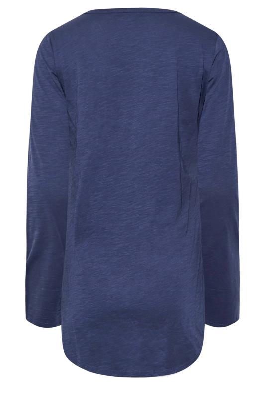 LTS MADE FOR GOOD Tall Blue Henley Top 7