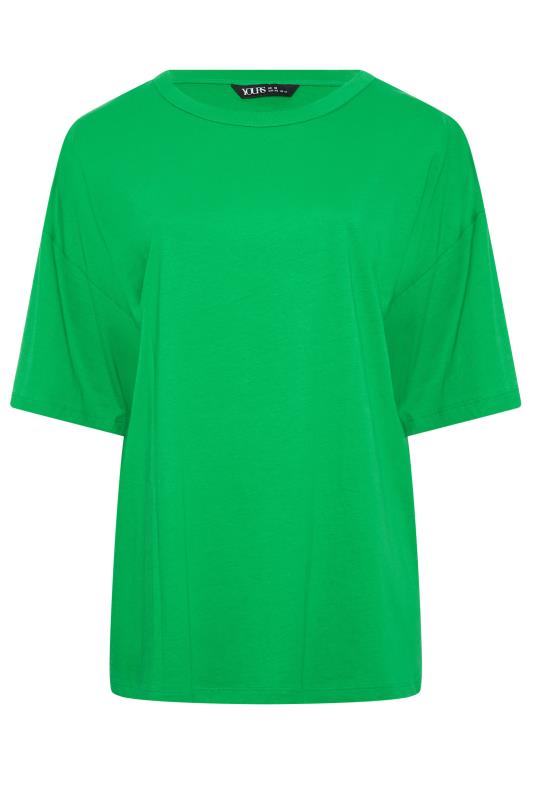 YOURS Plus Size Apple Green Oversized Boxy T-Shirt | Yours Clothing 7