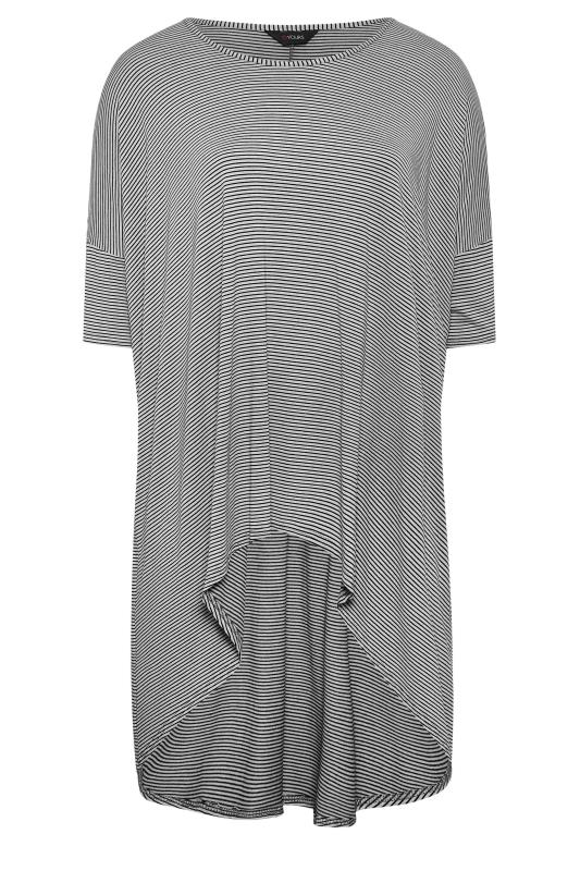 YOURS Plus Size Black & White Stripe Dipped Hem Tunic Top | Yours Clothing 6