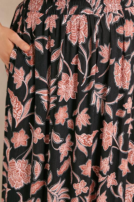 EVANS Plus Size Rust Orange Print A Line Midi Skirt | Evans 5