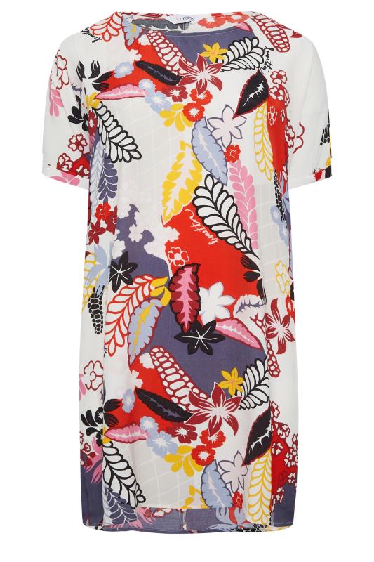 YOURS Plus Size White Mixed Floral Tunic Dress | Yours Clothing 6