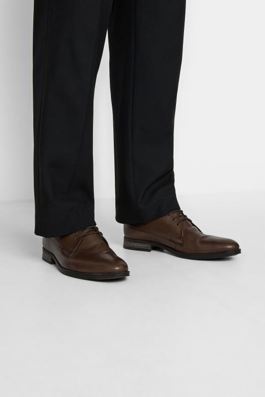 JACK & JONES Big & Tall Brown Leather Lace Smart Shoes | BadRhino 1