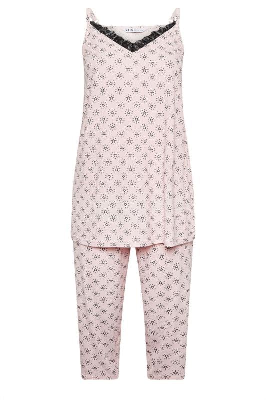 YOURS Plus Size Pink Star Print Pyjama Set | Yours Clothing 6