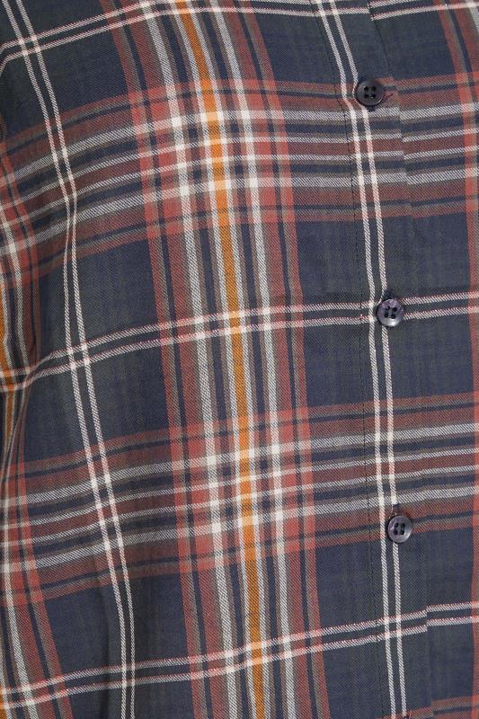 Petite Navy Blue & Red Check Print Boyfriend Shirt | PixieGirl 6