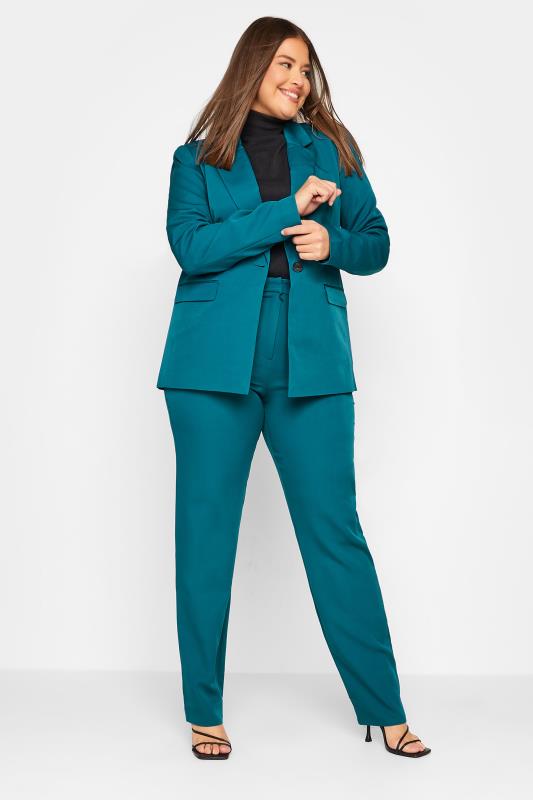 LTS Tall Women's Teal Blue Scuba Crepe Blazer | Long Tall Sally 2