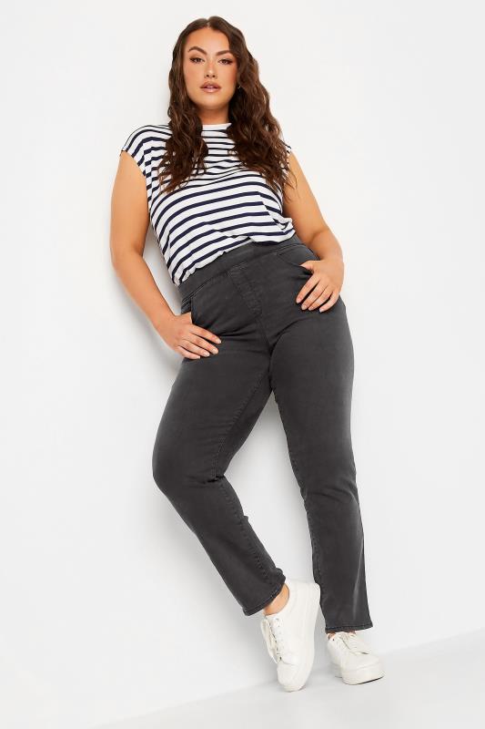YOURS Curve Plus Size Black Low Rise Jeggings | Yours Clothing  2