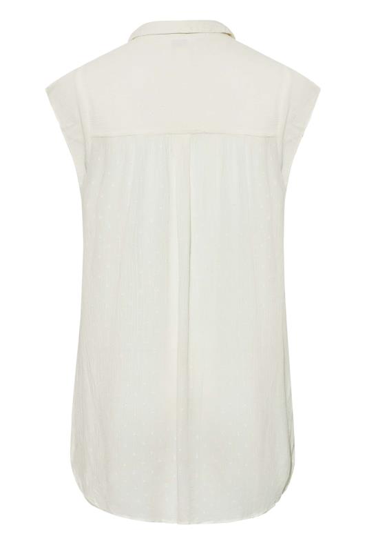 Plus Size White Cap Sleeve Dipped Hem Shirt | Yours Clothing 7