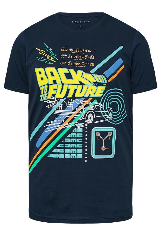 BadRhino Big & Tall Navy Blue 'Back to the Future' Printed T-Shirt 2