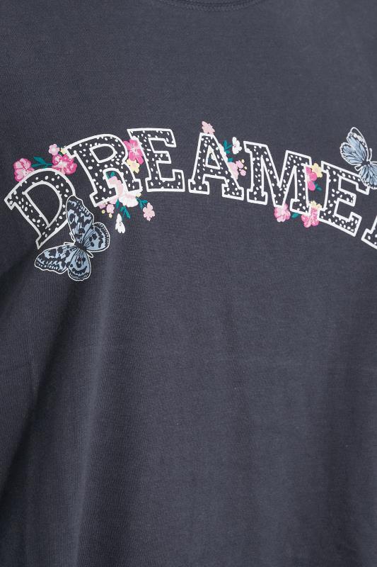 Plus Size Navy Blue 'Dreamer' Slogan Pyjama Top | Yours Clothing  7