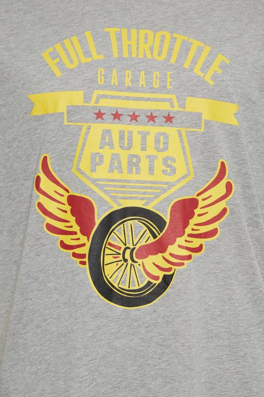 KAM Big & Tall Grey 'Full Throttle' Printed T-Shirt | BadRhino 2