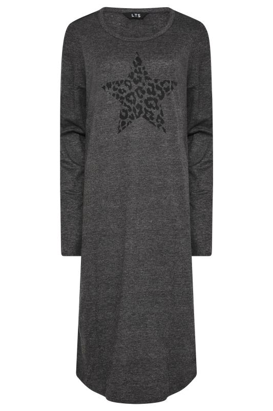Tall Women's LTS Charcoal Grey Leopard Star Nightshirt | Long Tall Sally 6