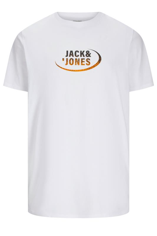 JACK & JONES Big & Tall White Logo Graphic Short Sleeve T-Shirt | BadRhino 2