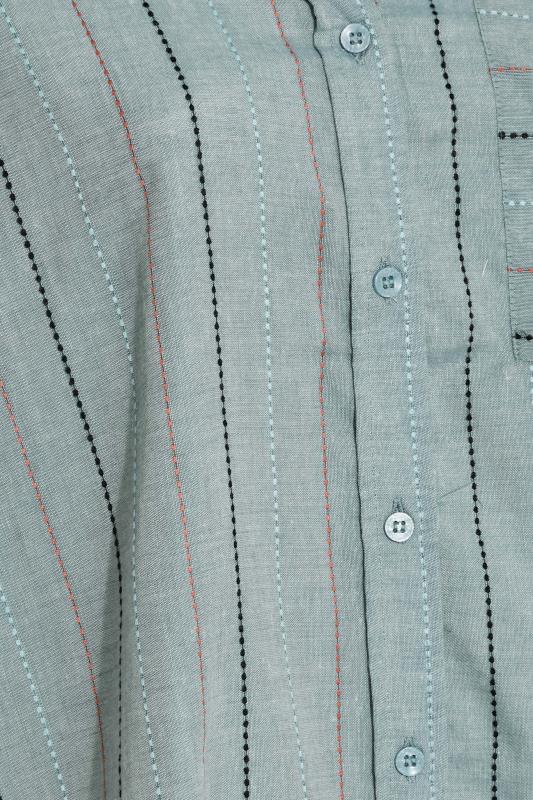 Plus Size Grey Stripe Pocket Oversized Shirt | Yours Clothing 6