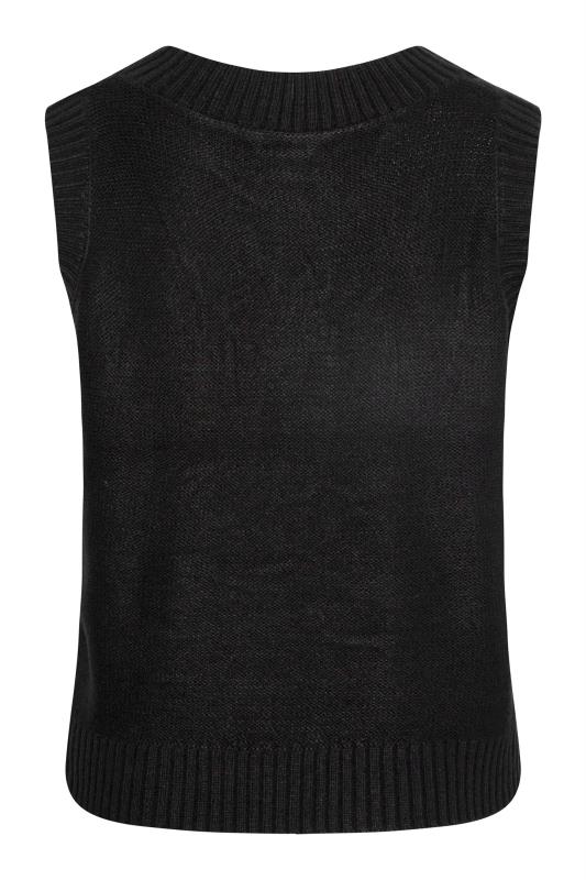 Plus Size Black Cable Knit Sweater Vest Top | Yours Clothing 7