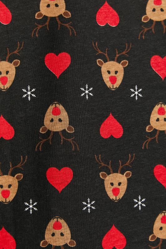 LTS Tall Women's Black Rudolph Print Christmas Pyjama Set | Long Tall Sally 5