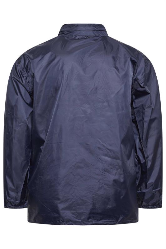 D555 Big & Tall Navy Blue Packaway Rain Jacket | BadRhino 6