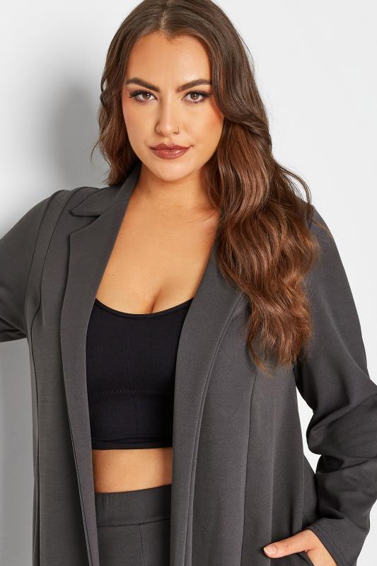 LIMITED COLLECTION Curve Charcoal Grey Longline Blazer 4