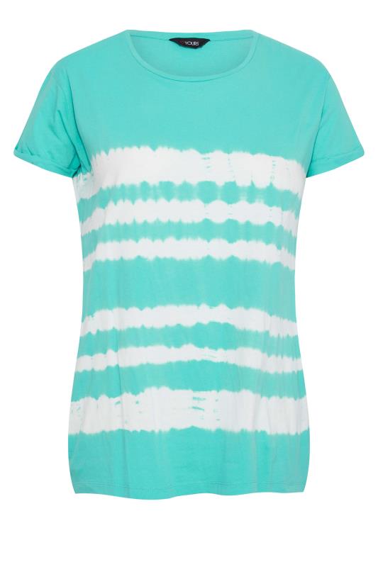 YOURS FOR GOOD Plus Size Bright Blue Tie Dye T-Shirt | Yours Clothing 5