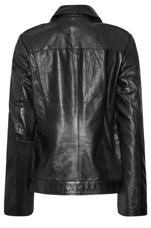 LTS Tall Black Leather Biker Jacket 7