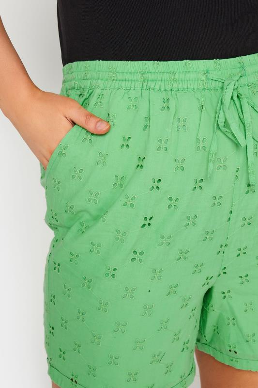 LIMITED COLLECTION Plus Size Green Broderie Anglaise Shorts | Yours Clothing 3