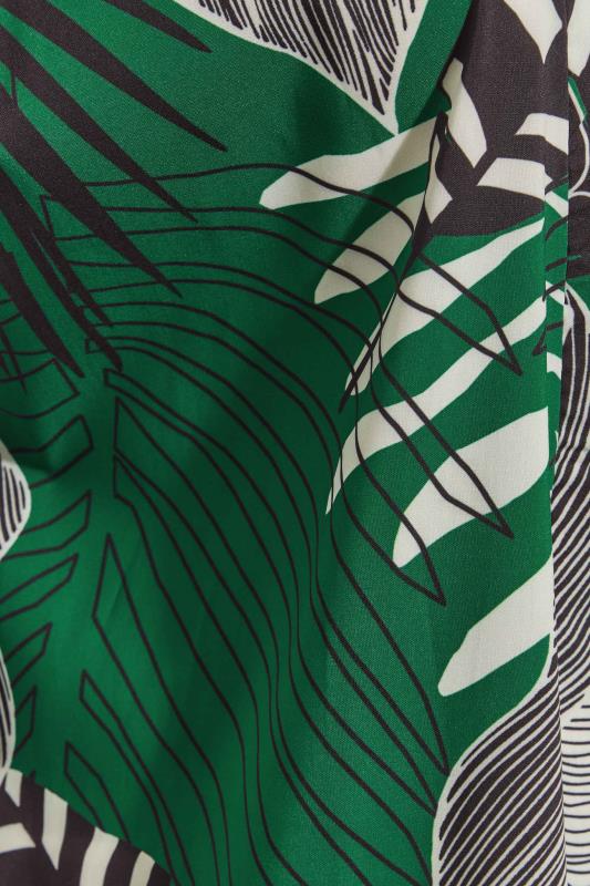 Curve Green Leaf Print Grown On Sleeve Kimono 5