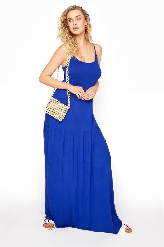 LTS Cobalt Blue Strappy Drop Waist Maxi Dress_B.jpg