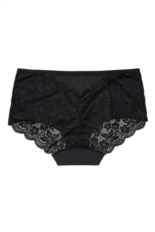 Plus Size 3 PACK Black Lace Full Briefs | Yours Clothing  6