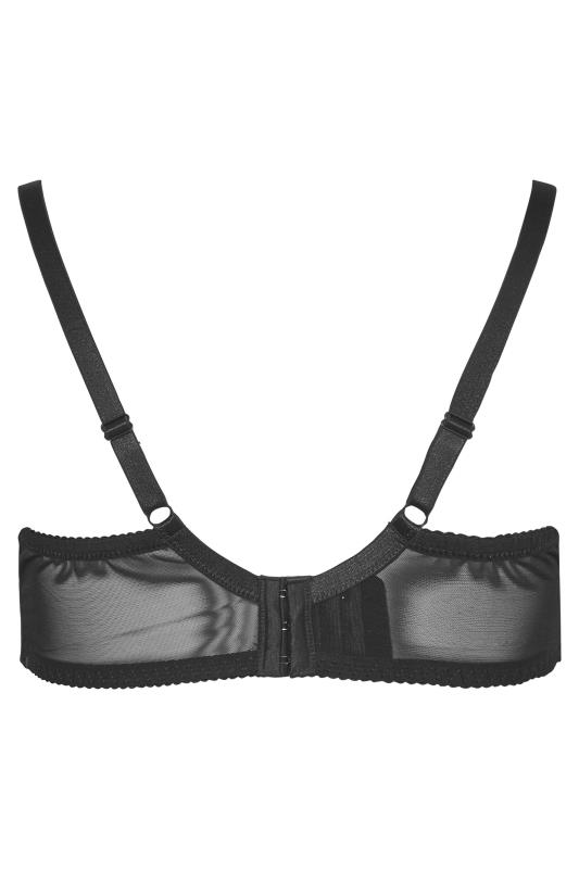 Plus Size Black Lace Non-Padded Non-Wired Balcony Nursing Bra | Yours Clothing 6