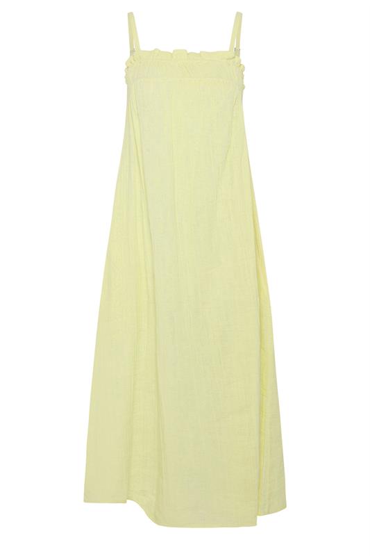 PixieGirl Petite Women's Yellow Cotton Cheesecloth Maxi Dress | PixieGirl 6