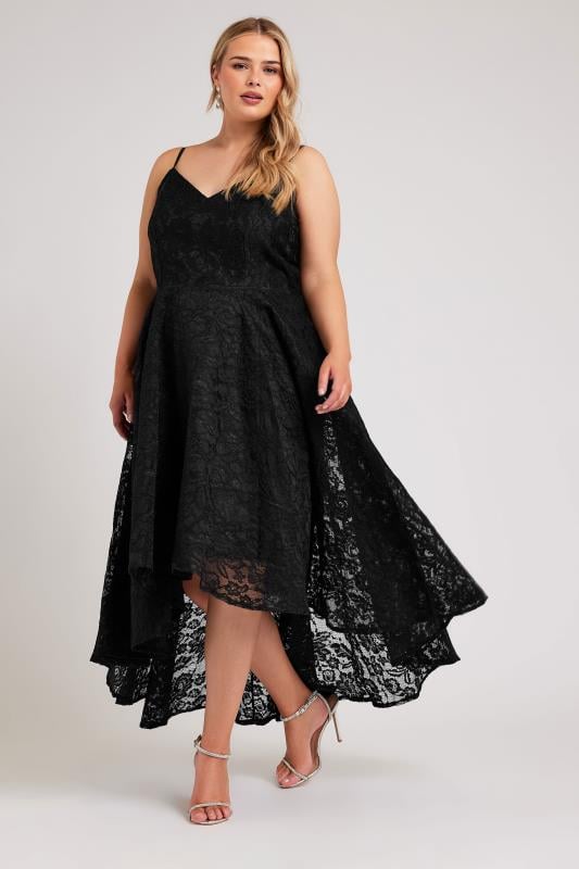 YOURS LONDON Plus Size Black Lace Midi Dress | Yours Clothing 2