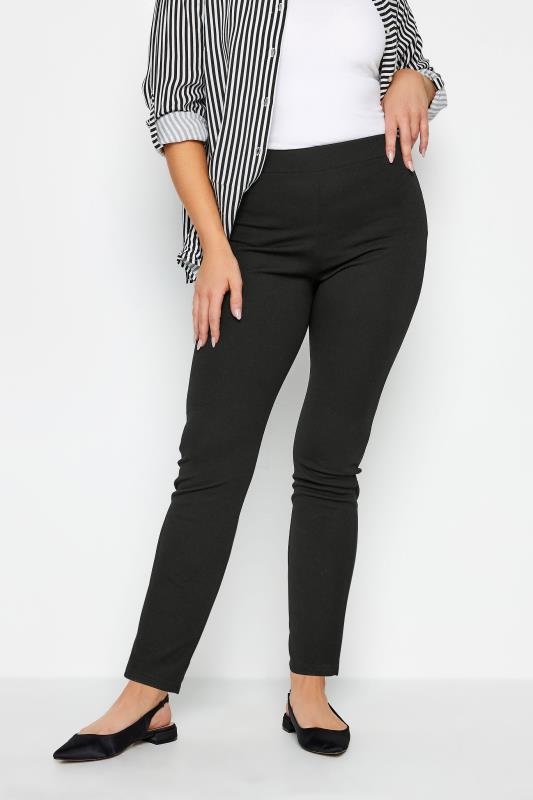 M&Co Black Stretch Tapered Trousers | M&Co 1