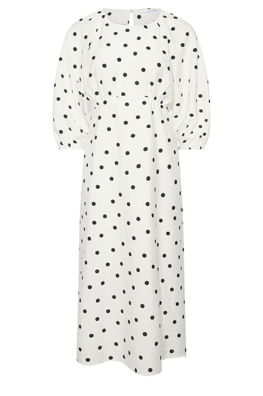 PixieGirl Petite Women's White Polka Dot Cotton Midi Dress | PixieGirl 7