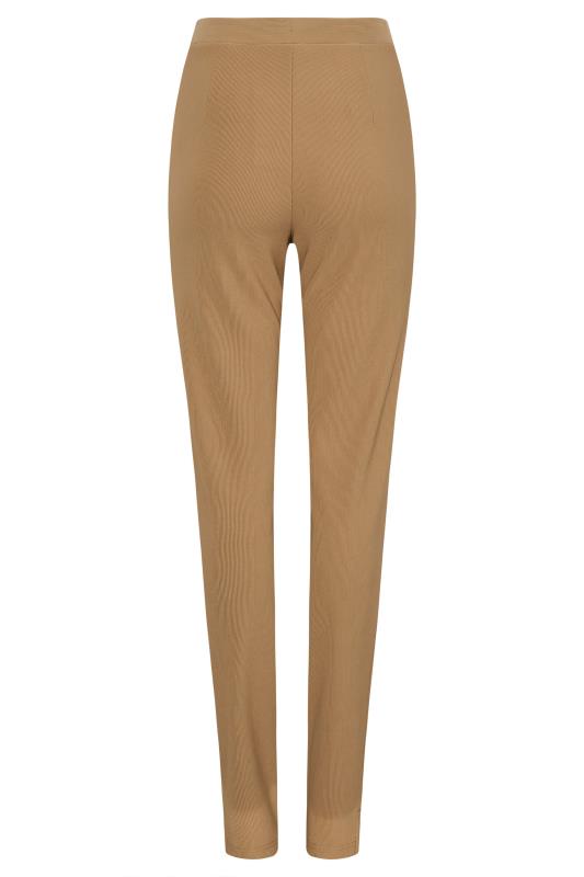 LTS Tall Camel Brown Ribbed Slim Leg Trousers_bk.jpg