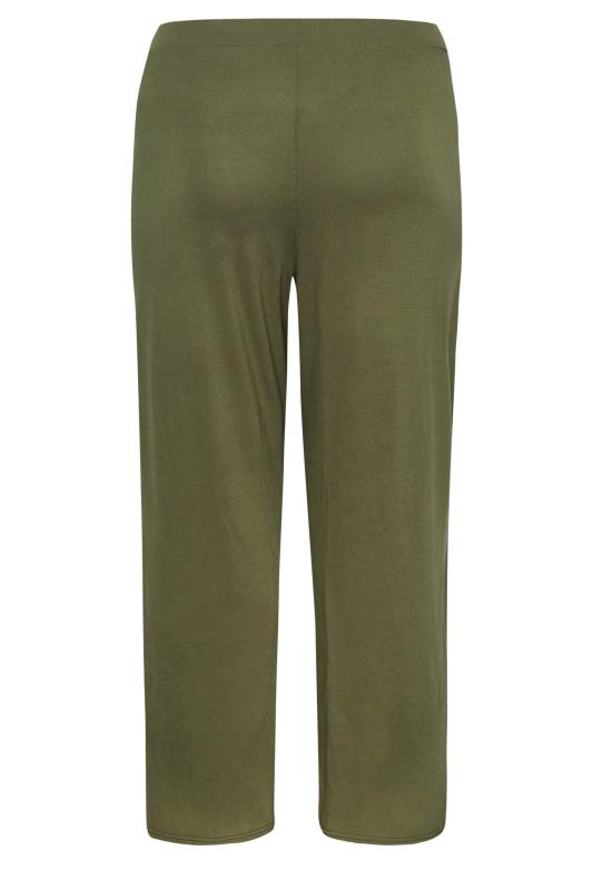 YOURS Plus Size Khaki Green Pleat Front Wide Leg Trousers | Yours Clothing 6