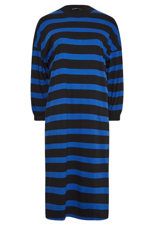 YOURS Plus Size Blue Stripe Print Oversized T-Shirt Dress | Yours Clothing 7