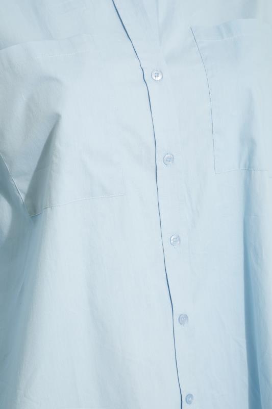 LIMITED COLLECTION Plus Size Light Blue Oversized Boyfriend Shirt | Yours Clothing 6