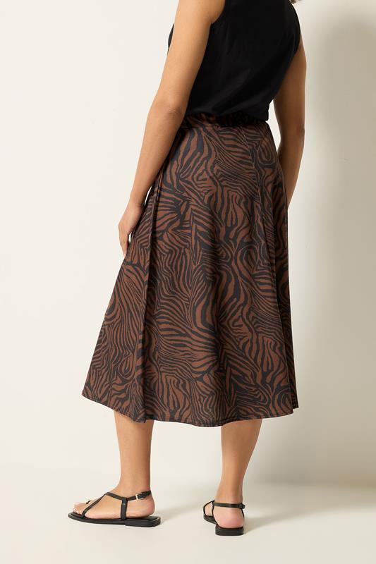 M&Co Brown Zebra Print Midi Skirt | M&Co 4